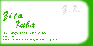 zita kuba business card
